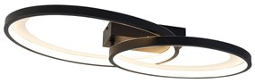 Дизайнерски таванен аплик черен с LED - Alexandra