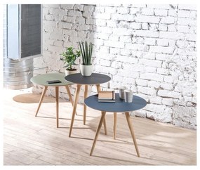 Странична маса от дъбово дърво с черен плот , ⌀ 55 cm Arp - Gazzda