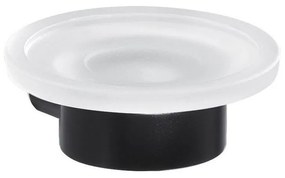 Gedy - Стенна сапунерка PIRENEI млечно стъкло/матово черно