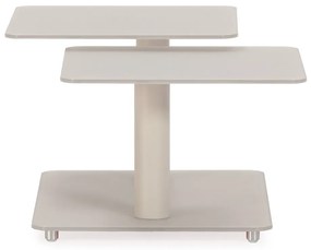 Кремава стъклена масичка за кафе 54x115 cm Elvi – Marckeric