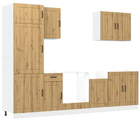 3314780 vidaXL Комплект кухненски шкафове от 7 части Lucca, инженерно дърво