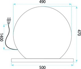 Огледало LED HOLLYWOOD White 50 cm