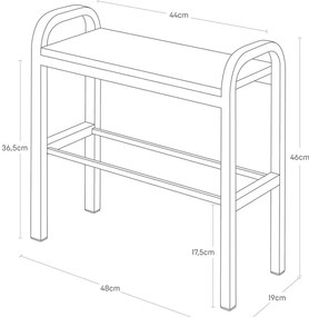 Метална етажерка за обувки в черно-натурален цвят Tower - YAMAZAKI