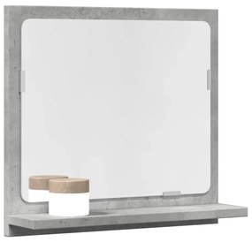 856182 vidaXL Шкаф за баня с огледало бетонно сив 40x11x37 см инженерно дърво