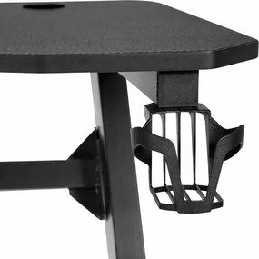 Геймърска компютърна маса 120 x 60 cm с поставка за слушалки и напитки