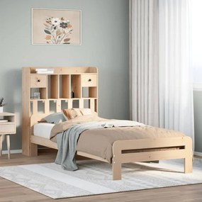 3308906 vidaXL Легло с рафтове за книги, без матрак, 75x190 см, бор масив