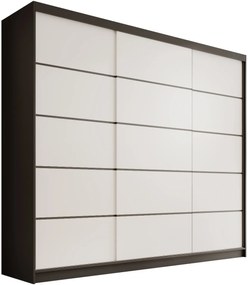 Гардероб Velvora 250 с плъзгащи врати-Черен-Бял