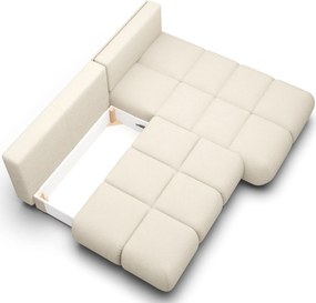 Ъглов Диван Лимо - Бежов Отворен - Десен