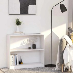 800891 vidaXL Шкаф за книги бял 80x24x75 cm Инженерна дървесина
