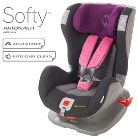 Столче за кола 9-25 кг. с IsoFix Glider Softy AVIONAUT - черно/розово