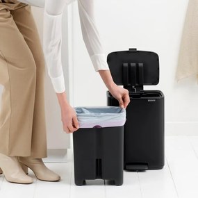 Кош за боклук Brabantia Bo Pedal 1010138, 12 л, Леко затваряне, Противоплъзгаща основа, Черен