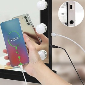 Огледало LED HOLLYWOOD Black 80x60