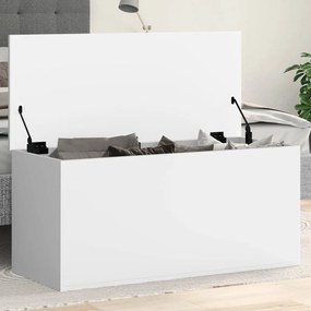 840660 vidaXL Кутия за съхранение, бяла, 100x42x46 см, инженерна дървесина