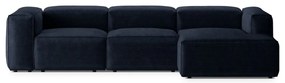 Тъмносин ъглов диван от рипсено кадифе (десен ъгъл) Bergano – Cosmopolitan Design