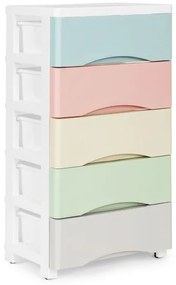 Рафт с 5 чекмеджета в пастелни цветове