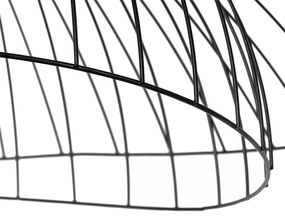 Дизайнерска таванна лампа черна с двоен абажур 66 см - Pua