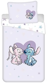 Единично детско памучно спално бельо 140x200 cm Lilo and Stitch "Heart" – Jerry Fabrics