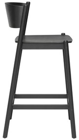 Черен бар стол от декор от дъб (височина на седалката 75 cm) Oblique – Hübsch