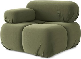 Светлозелен кадифен модул за диван (ляв ъгъл) Lokua – Makamii