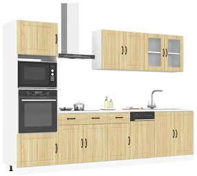 3314744 vidaXL Комплект кухненски шкафове, 7 части, "Lucca", дъб сонома, инженерно дърво