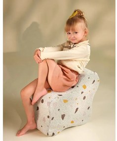 Бял детски пуф от букле и шенил Terrazzo Cloud – Wigiwama