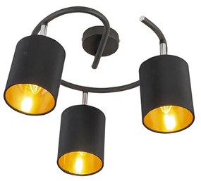 Интелигентен модерен таванен аплик черен с 3 WiFi B35 - Lofty