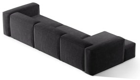 Тъмносив ъглов диван от рипсено кадифе (ляв ъгъл) Bergano – Cosmopolitan Design