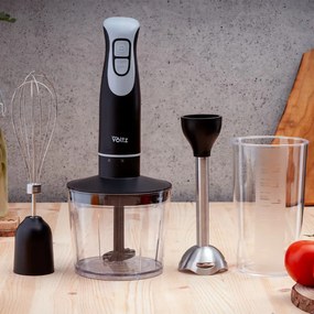 Пасатор, чопър и миксер 3в1 Oliver Voltz OV51112WSC, 800W, 700 мл, 2 скорости, Острие и приставка за разбъркване от неръждаема стомана, Черен