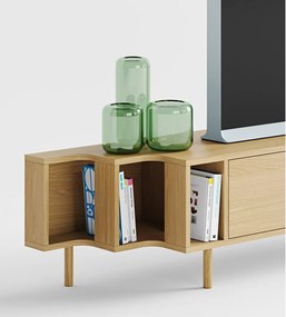 Маса за телевизор от декор от дъб в естествен цвят 189x50x44 cm Shift – Woodman