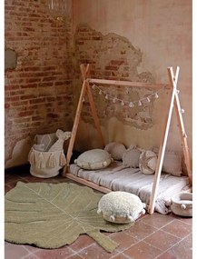Ръчно изработен памучен детски килим подходящ за пране в цвят каки 120x180 cm Monstera Olive – Lorena Canals