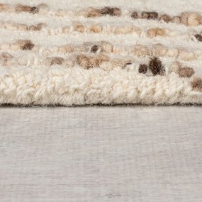 Кафяво-кремав вълнен килим 80x150 cm Abstract Swirl – Flair Rugs