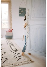 Кремав ръчно изработен памучен килим подходящ за пране 140x210 cm Bereber Rhombs – Lorena Canals