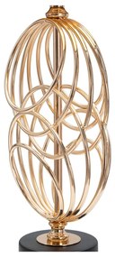 Настолна лампа с текстилен абажур в черно и златисто (височина 58,5 cm) Circly - Mauro Ferretti