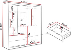 Гардероб Majorka 203 плъзгащ