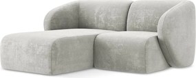 Светлосив шенилов ъглов диван (ляв ъгъл) Lani – Makamii