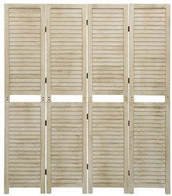 338579 vidaXL Параван за стая, 4 панела, 140x165 cм, пауловния масив