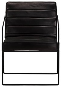 284413 vidaXL Фотьойл, черен, естествена кожа