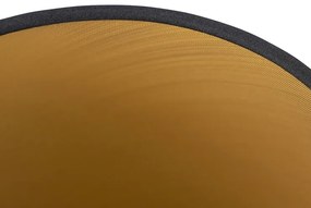 Абажур от памук черен 20/15/13 със златен интериор