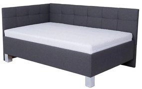 Тапицирано легло с матрак и пространство за съхранение MARIA PETITE 120x200 см сив