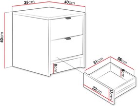 Нощно шкафче Tireno-Mauro