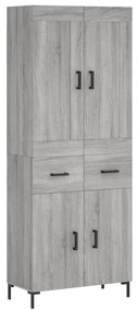 3199879 vidaXL Висок шкаф, сив сонома, 69,5x34x180 см, инженерно дърво