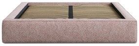 Светлорозово двойно легло 140x200 cm тапицирано с място за съхранение с включена подматрачна рамка Simon Darren – Micadoni