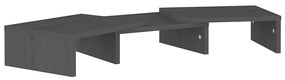 813936 vidaXL Поставка за монитор, сива, 60x24x10,5 см, бор масив