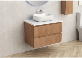 Конзолен PVC шкаф за баня BG 6039-75 + 7546-30, с бял плот, Inter Ceramic, 45х50х73.5см