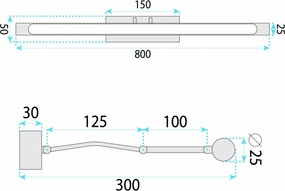 LED аплик за баня SWE018-1W 80cm Chrome