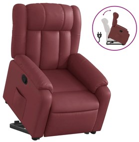 3205268 vidaXL Изправящ реклайнер стол, виненочервен, изкуствена кожа