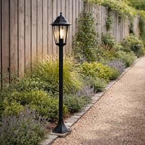 Външна стоеща лампа черна 120 см IP44 - Хавана