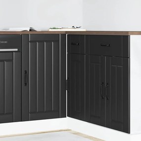 854309 vidaXL Шкаф за мивка, Lucca, черен, инженерно дърво