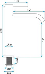 Смесител за баня Rea Rivo Titan High