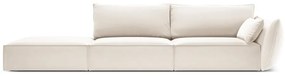 Бежов кадифен диван десен ъгъл 264 cm Vanda – Mazzini Sofas